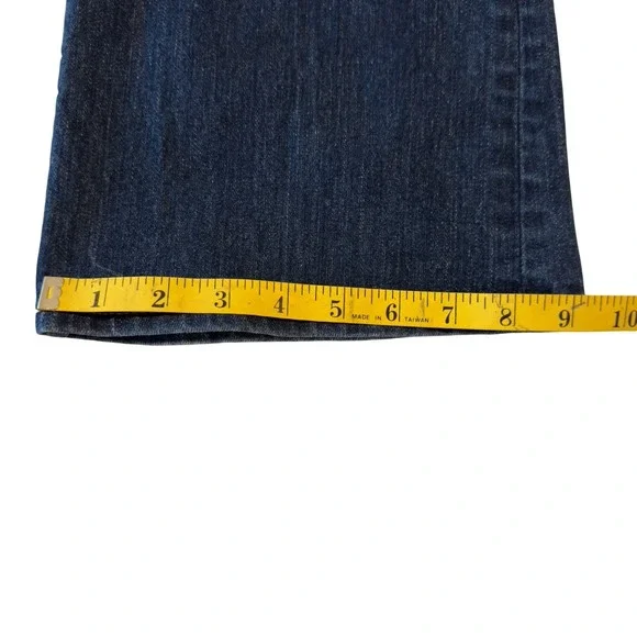 GAP 1969 Women's Size 12 Perfect Boot Jeans Dark Wash Double Button 33" Inseam - Picture 9 of 10